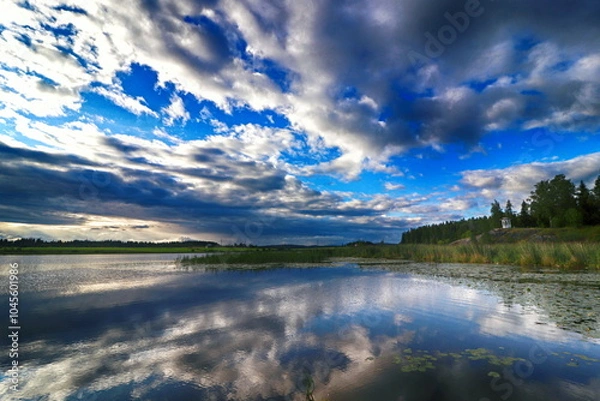 Obraz lake and clouds