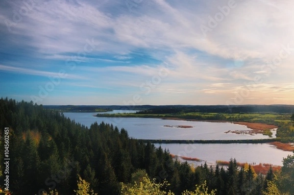 Obraz sunset over the lake