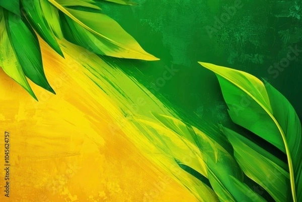 Obraz black green yellow abstract background Jamaican colours