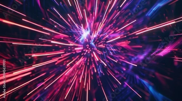 Fototapeta Abstract Colorful Lines Radiating from a Center Point