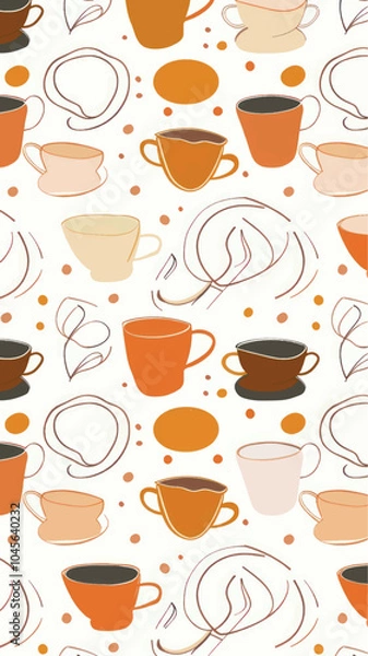 Obraz Colorful coffee cup pattern
