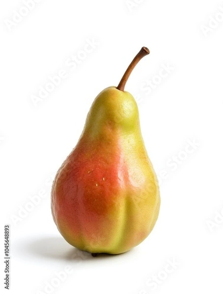 Fototapeta Sweet Bartlett Pear with Red Blush on a White Background