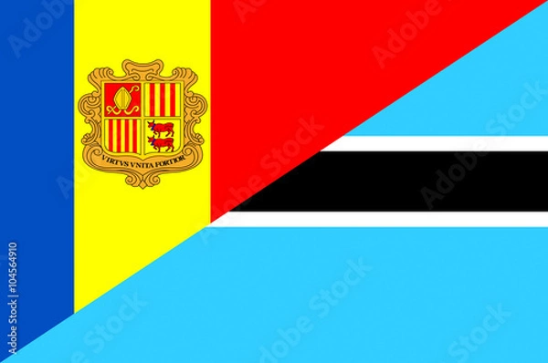 Fototapeta Waving flag of Botswana and Andora 