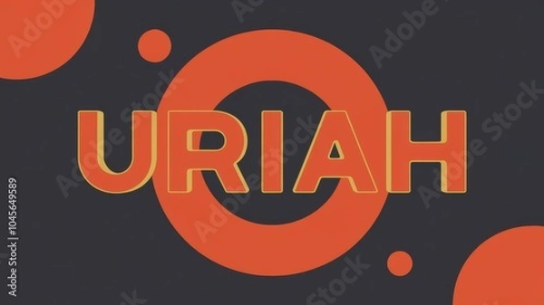 Fototapeta Bold Graphic Design: Vibrant orange letters 'URIAH' on a dark background, ideal for branding and promotional materials.