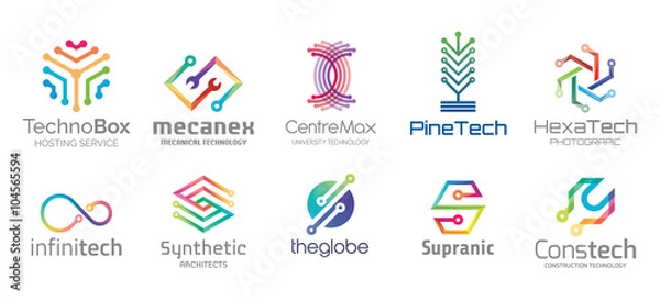 Fototapeta Technology Logo Design Set V.1