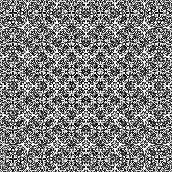 Obraz black and white seamless pattern