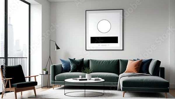 Obraz create mock poster modern living room simple frames technology tools