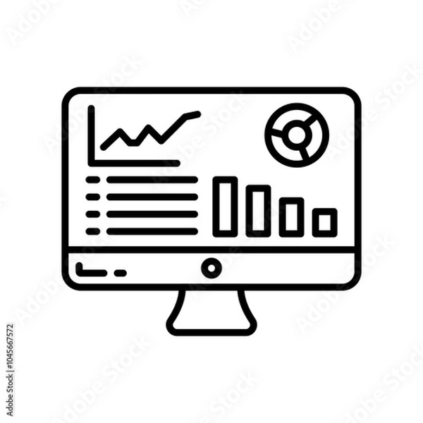 Fototapeta Web Analytics Outline Icon, Vector illustration