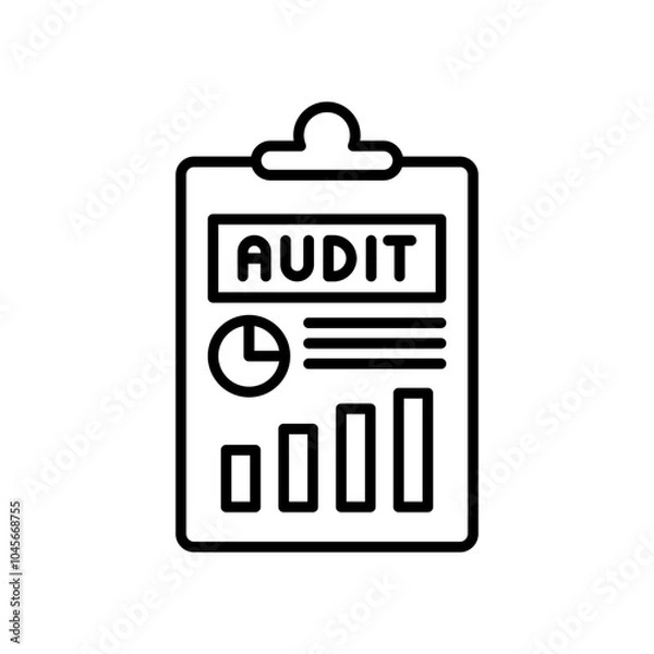 Fototapeta Data Audit Outline Icon, Vector illustration
