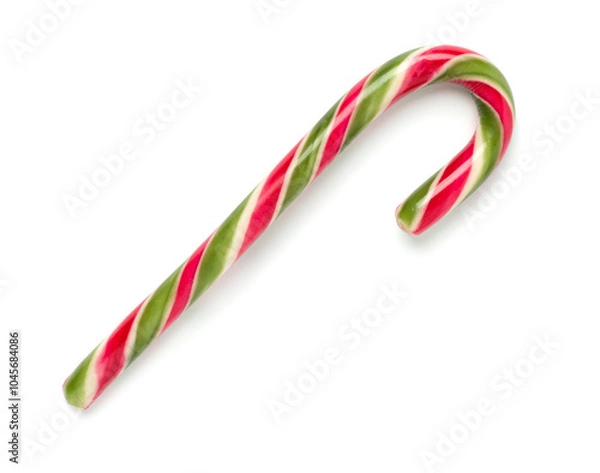 Fototapeta Christmas lollipop isolated on white, top view