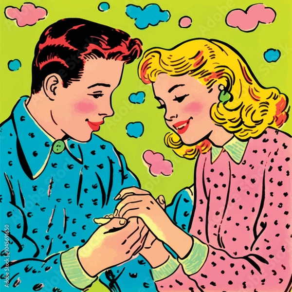 Fototapeta Retro couple in love