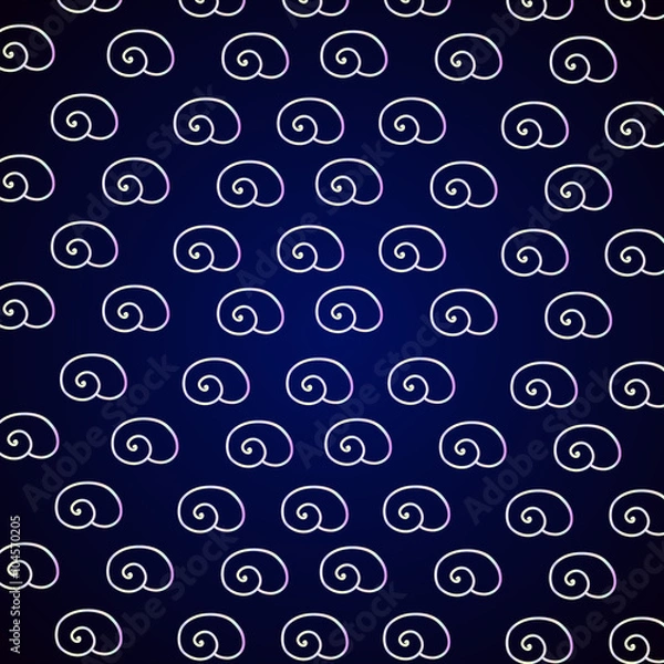 Fototapeta орнамент из перламутровых раковин на синем фоне