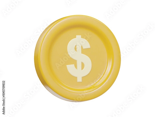 Fototapeta Dollar icon 3d render illustration