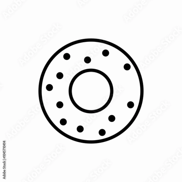 Fototapeta donut with sugar icon sign vector