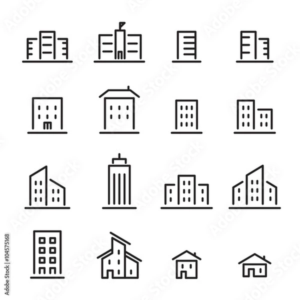 Obraz ikona linii budynku