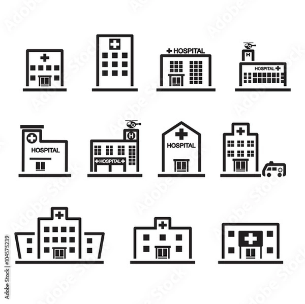 Obraz hospital icon set