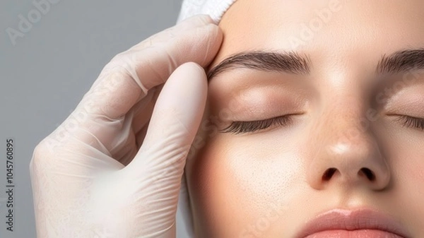 Obraz Person undergoing a dermatological examination, skin health evaluation