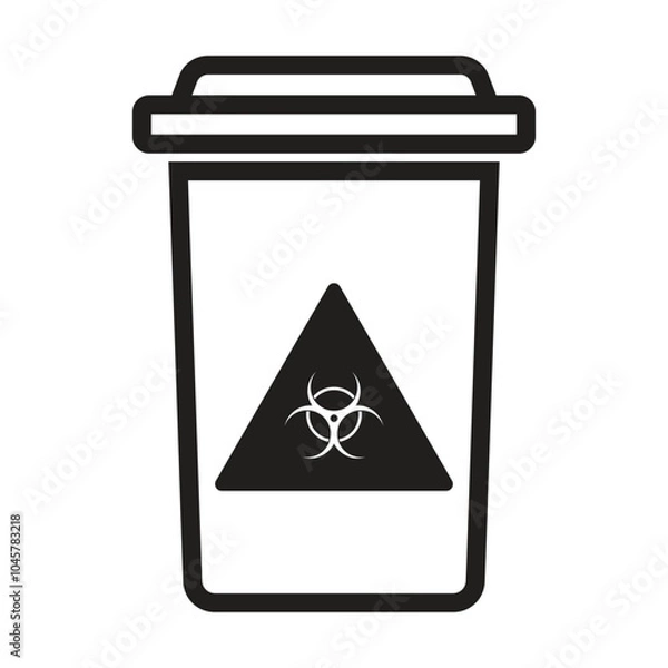 Obraz biohazard bin icon vector on white background, Medical Waste Disposal bin.