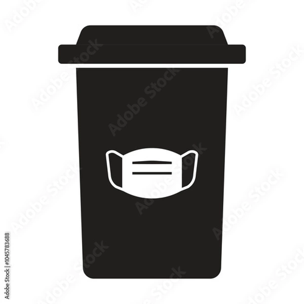 Fototapeta medical waste bin, bin for disinfection or utilization of face mask