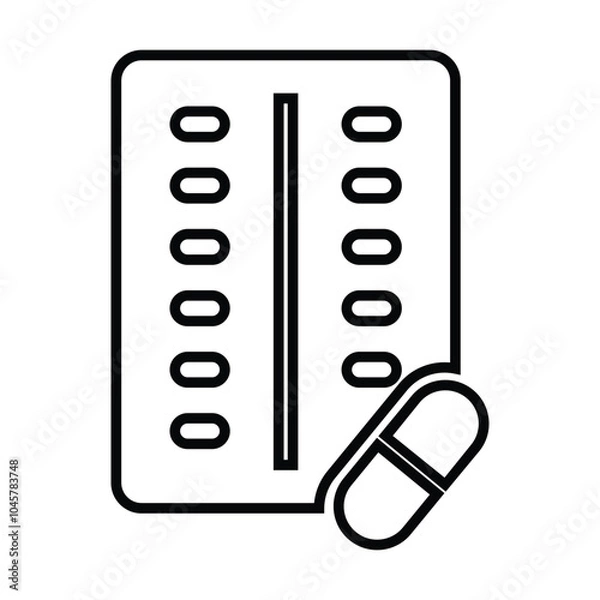 Obraz Oral contraceptive pills icon vector on white background
