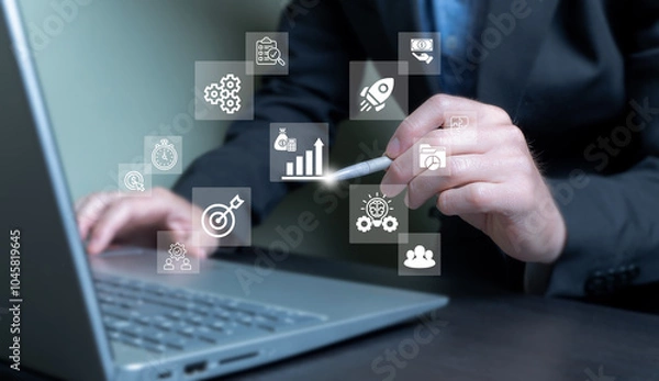 Fototapeta ROI concept. Analysis of business strategy concepts. Financial strategies, return on investment and efficiency.