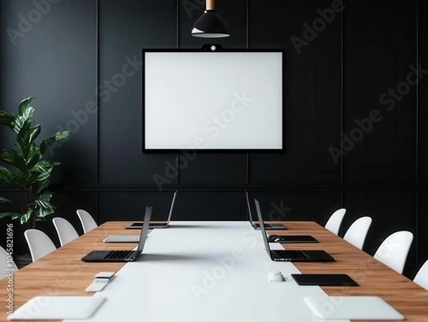 Fototapeta Openplan coworking space equipped with smart projectors, AIpowered workstations, and realtime collaboration software