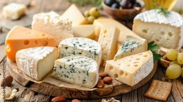 Obraz High Quality Cheese Platter with Assorted Cheeses