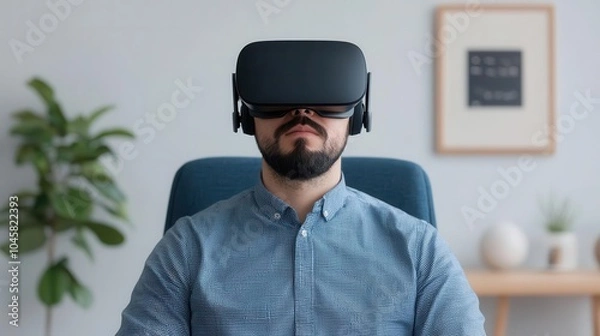 Fototapeta A creative coworking space with an open layout, collaborative VR stations, and techintegrated brainstorming areas