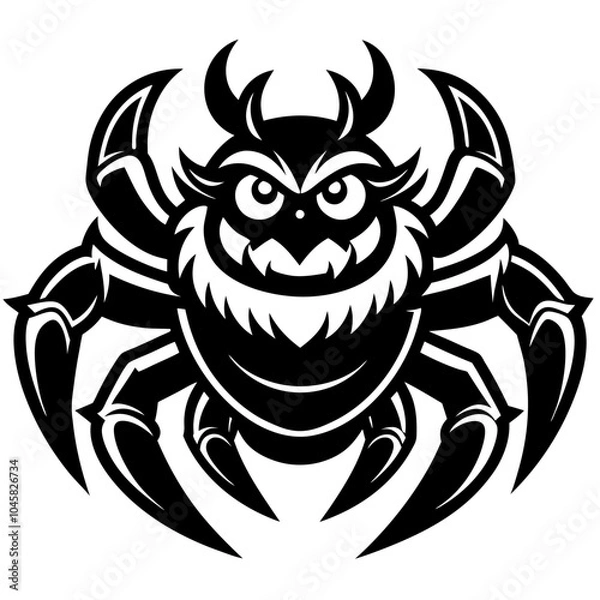 Obraz black and white crab