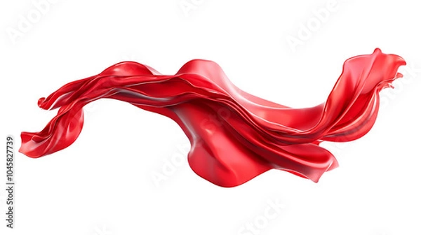Obraz Flowing red silk fabric creating dynamic shapes