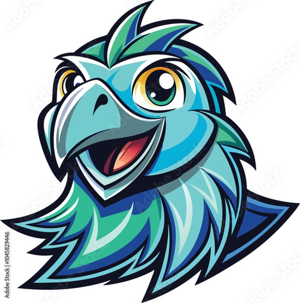 Obraz Smiling Blue Bird Cartoon Mascot Design
