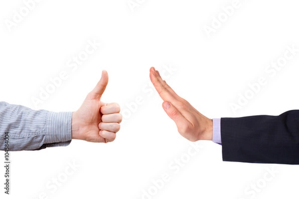 Fototapeta failure from success. Gestures