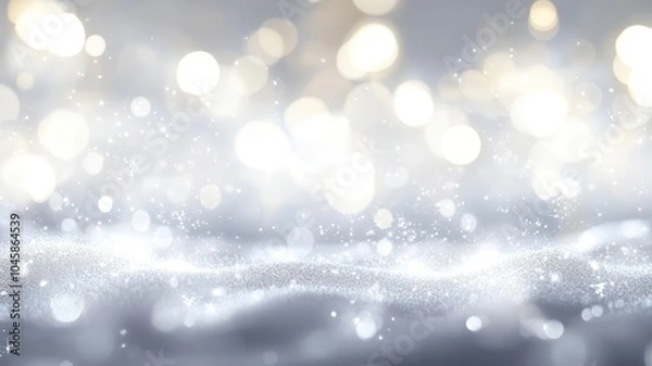 Fototapeta Christmas particles and sprinkles for a holiday celebration like christmas and new year copy space. shiny golden lights. wallpaper background for ads or gifts wrap and web design