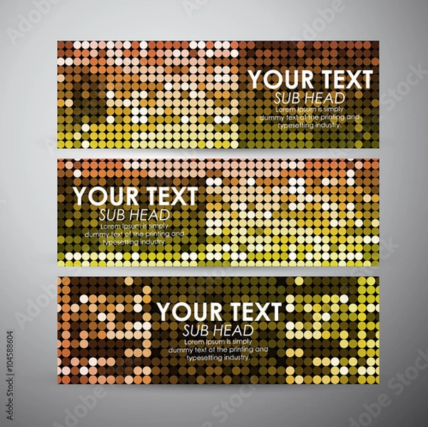 Fototapeta Vector banners set with Abstract colorful circles background.