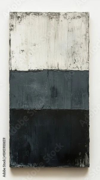 Fototapeta Abstract painting with a minimalist black, grey, and white color scheme.