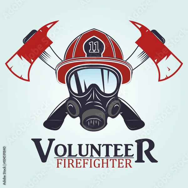 Obraz firefighter emblems, labels, badges and logos on light background.  .vector illustration