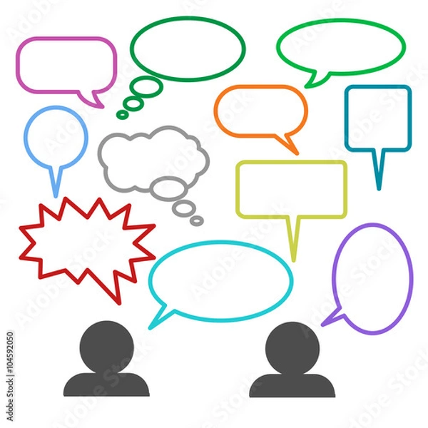 Fototapeta Blank empty speech bubbles icons.