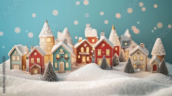 Fototapeta おもちゃの雪の街