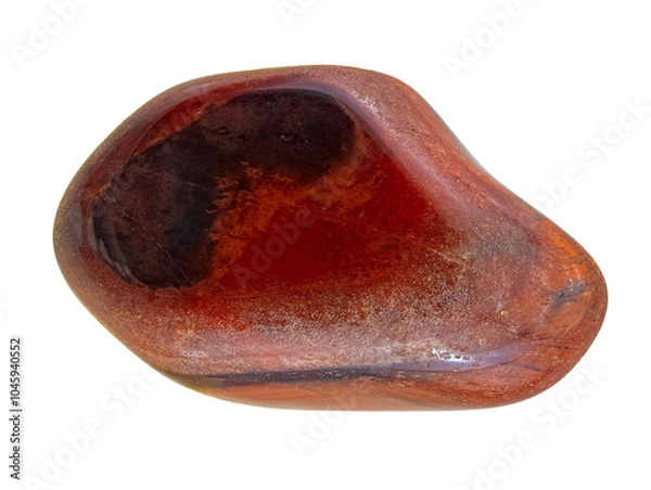 Obraz Natural Stone "Bull's Eye" With A Polished Surface. Collection Item. Isolated On White Background