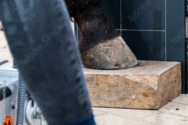 Obraz Radiographic x-ray imaging of the equine foot. The radiographic examination of the equine foot provide the veterinarian and farrier with a wealth of information.