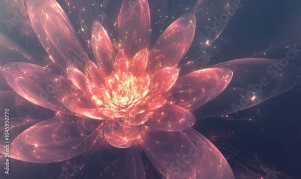 Fototapeta pink abstract flower with sparkles