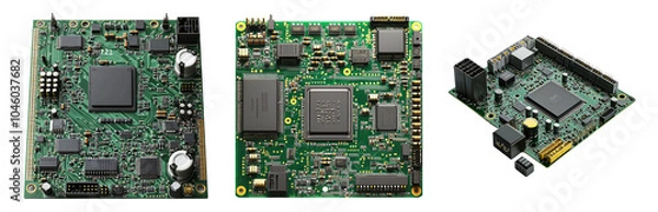 Fototapeta PNG High-Tech Circuit Boards for Electronics Innovation Isolated on Transparent Background