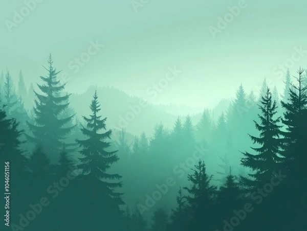 Fototapeta Green gradient with a touch emerald and forest tones
