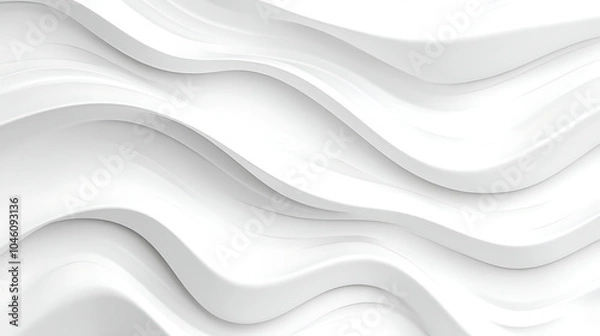 Fototapeta Elegant monochrome white seamless wave texture pattern background for design projects