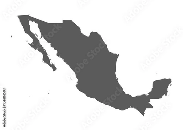 Fototapeta Vector map of Mexico