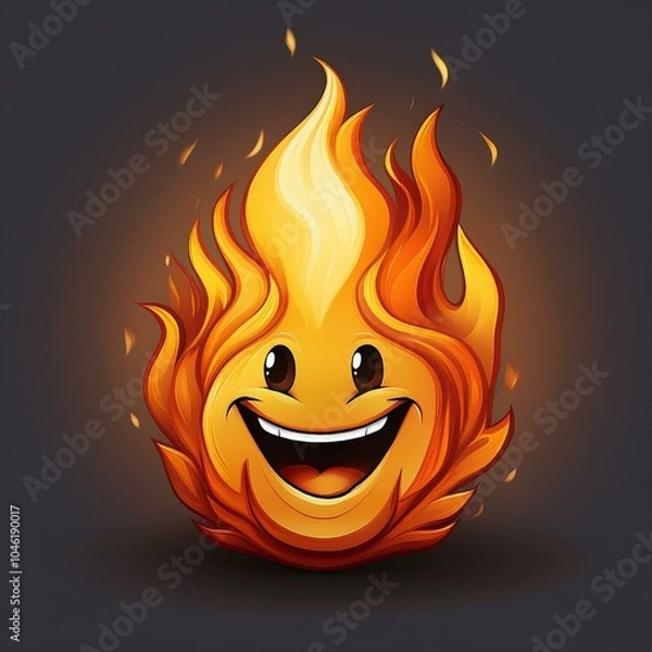 Obraz Fire character emoticon