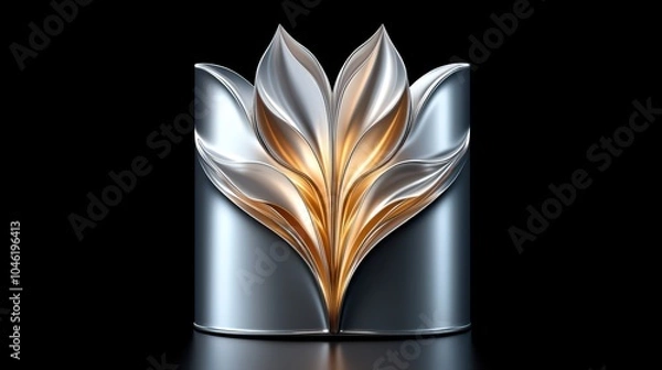 Obraz Silver Lotus Glows In Dark