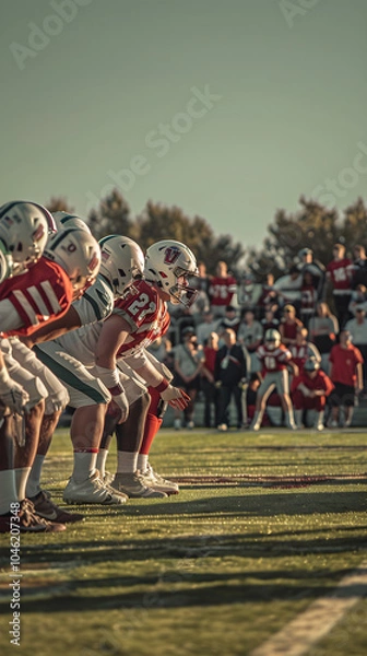 Obraz Passionate Display of Sportsmanship and Teamwork in Junior Varsity Football Game