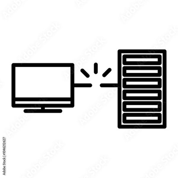 Fototapeta Icon of a computer disconnected from the network.