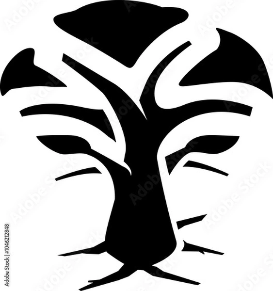 Obraz Tree and tiger logo mark